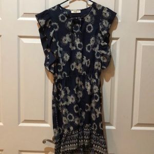 Navy and white flower dress